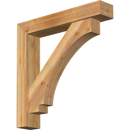 Ekena Millwork Imperial Block Rough Sawn Bracket w/ Offset Brace, Western Red Cedar, 6"W x 32"D x 32"H BKT0604X32X32IMP05RWR